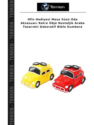 Terrien Ofis Hediyesi Masa Süsü Oda Aksesuarı Retro Obje Nostaljik Araba Tasarımlı Dekoratif Biblo Kumbara