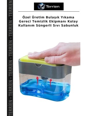 Terrien Özel Üretim Bulaşık Yıkama Gereci Temizlik Ekipmanı Kolay Kullanım Süngerli Sıvı Sabunluk