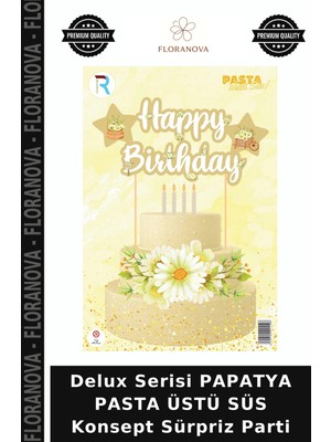 Floranova Delux Serisi Papatya Pasta Üstü Süs Konsept Sürpriz Parti