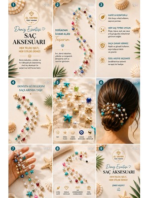 Tutu Tasarım Saç Boncuğu Hair Jewerly 12 Adet Farklı Model