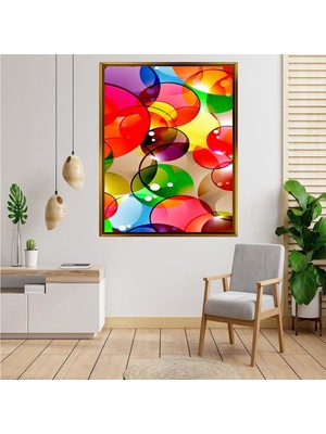 Giyense Tablosoyut Renkli Baloncuklar Kanvas Tablo Modern Pop Art Geometrik Duvar Tablosu