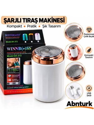 Abnturk Sinekkaydı Sıfır Sakal Tıraşı için Şık Tasarımlı USB Şarjlı Tıraş Makinesi Paslanmaz Bıçak Sistemli Taşınabilir Sakal Kesme Makinesi