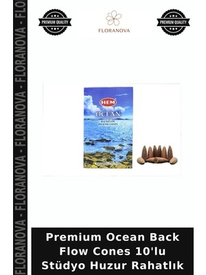 Floranova Premium Ocean Back Flow Cones 10'lu Stüdyo Huzur Rahatlık