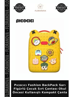 Floranova Pıcocıcı Fashion Backpack Sarı Figürlü Çocuk Sırt Çantası Okul Öncesi Kullanışlı Kompakt Çanta