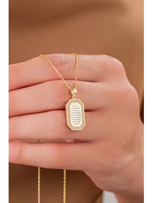 Bs Begisilver Kadın Ayetel Kürsi Yazılı Gold Renk Zirkon Taşlı Kolye