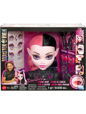 JML42 Monster High Havalı Saçlar Draculaura Büstü