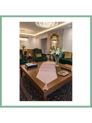 Bşk Virgo Çizgili Tek Runner, Colber Tek Runner 40X140CM Pudra BSK2026