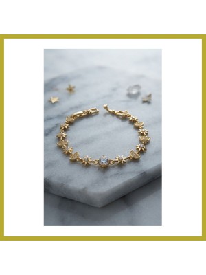 Bezos Gold Renk Celestial Yıldız ve Hilal Model Kadın Bileklik Bcks