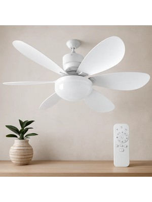 Kumandalı 2'si1 Arada Tavan Vantilatör Avize 40W 6 Kanat
