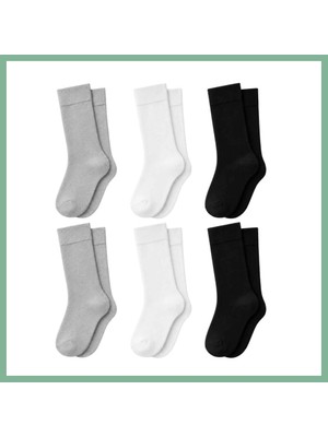 Bşk Virgo Kadın Bambu Uzun Çorap 6'lı Paket, Dikişsiz Burunlu Yumuşak Dokulu Siyah Beyaz Gri · Beden: 36-40 · Renk: Çok Renkli 6 Lı BSK2026