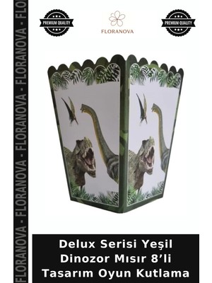 Floranova Delux Serisi Yeşil Dinozor Mısır 8’li Tasarım Oyun Kutlama