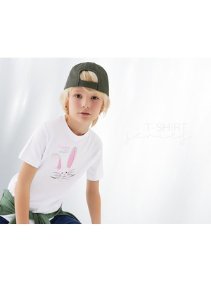 Bk Gift Paskalya Tasarımlı Erkek Çocuk Beyaz T-Shirt, Arkadaşa Hediye, Doğum Günü Hediyesi, Trend Tişört, Paskalya Bayramı-4