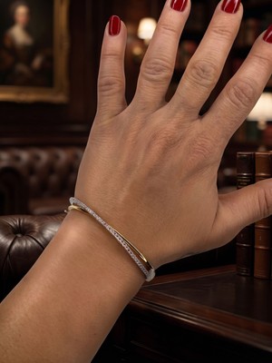 Altın Kaplama Gold Detaylı Üstten Çapraz Ikili Bileklik