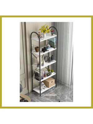 Bezos Metal Kitaplık Beyaz 180 cm Bcks