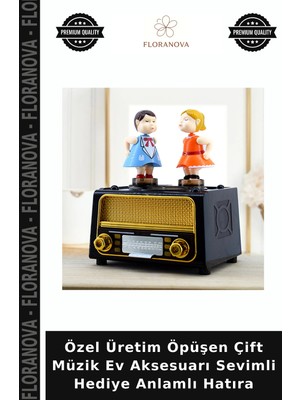 Floranova Özel Üretim Öpüşen Çift Müzik Ev Aksesuarı Sevimli Hediye Anlamlı Hatıra