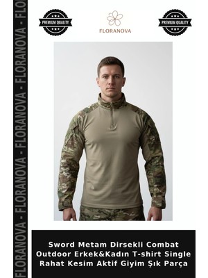 Floranova Sword Metam Dirsekli Combat Outdoor Erkek&kadın T-Shirt Single Rahat Kesim Aktif Giyim Şık Parça