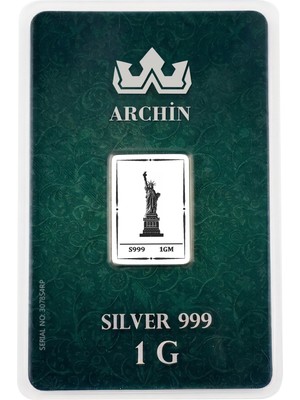 Archin 999 Ayar 1 Gram Gümüş ile Tasarlanmış Özgürlük Heykeli Temalı Hediyeye Özel Saf Gümüş KÜLÇE-873