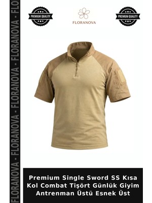 Floranova Premium Single Sword Ss Kısa Kol Combat Tişört Günlük Giyim Antrenman Üstü Esnek Üst