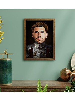 BK Gift Kişiye Özel Rönesans Tasarımlı Doğal Masif Ahşap Çerçeveli Tablo-7
