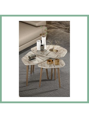 Bşk Virgo Trio Zigon Sehpa Bej 3'lü BSK2026
