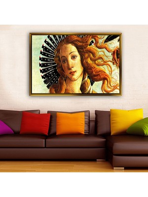Giyense Tablobotticelli Venüs'ün Doğuşu Pop Art Tablosu Çerçeveli Kanvas Tablo Modern Salon Dekoru