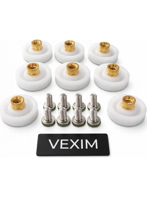 Pleksi Düz Duşakabin Tekeri 8'li Set - 20 mm Teker Çapı Gövde - Duşakabin Tekerleği Tamir Seti