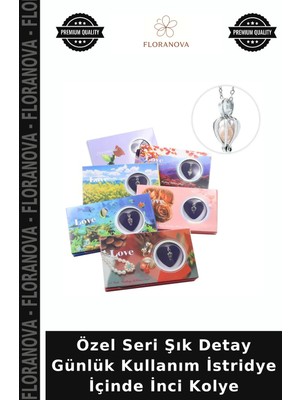 Floranova Özel Seri Şık Detay Günlük Kullanım Istridye Içinde Inci Kolye