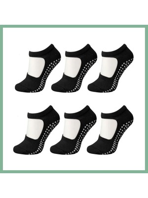 Bşk Virgo Kaymaz Taban 6'lı Yoga ve Pilates Çorabı Siyah Kadın, Silikon Tabanlı Nefes Alabilir Bilek Bantlı Çorap, Ev Yoga Pilates Trambolin Umre Için · Renk: Siyah · Beden: 36-40 BSK2026