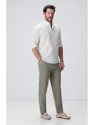 Network Khaki Linen Trousers