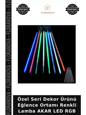 Floranova Özel Seri Dekor Ürünü Eğlence Ortamı Renkli Lamba Akar LED Rgb