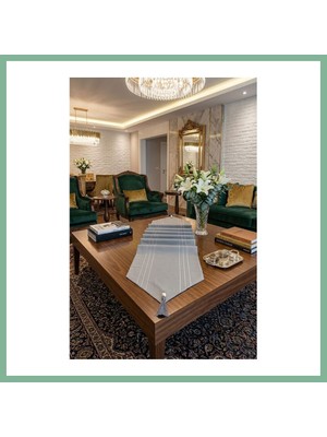 Bşk Virgo Çizgili Tek Runner, Colber Tek Runner 40X140CM Gri BSK2026