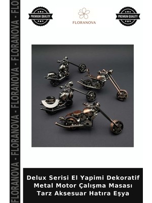 Floranova Delux Serisi El Yapimi Dekoratif Metal Motor Çalışma Masası Tarz Aksesuar Hatıra Eşya