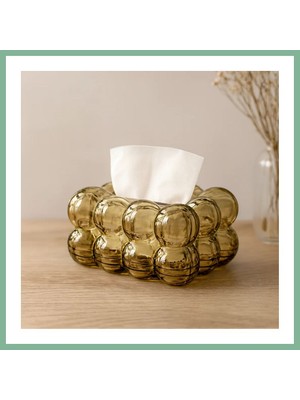 Bşk Virgo Dekoratif Bulut Peçetelik (Yaylı) 19X13X9 cm - Kahverengi Şeffaf BSK2026