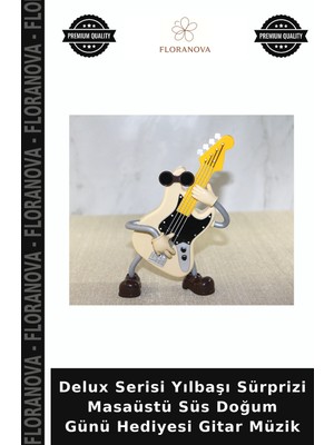 Floranova Delux Serisi Yılbaşı Sürprizi Masaüstü Süs Doğum Günü Hediyesi Gitar Müzik
