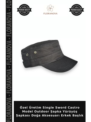 Floranova Özel Üretim Single Sword Castro Model Outdoor Şapka Yürüyüş Şapkası Doğa Aksesuarı Erkek Başlık