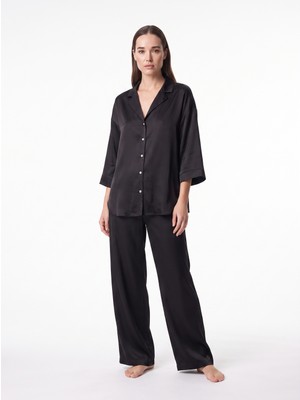 Maison Nida Satin Noir Alt Üst Takım