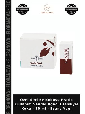 Floranova Özel Seri Ev Kokusu Pratik Kullanım Sandal Ağacı Esansiyel Koku - 10 ml - Esans Yağı