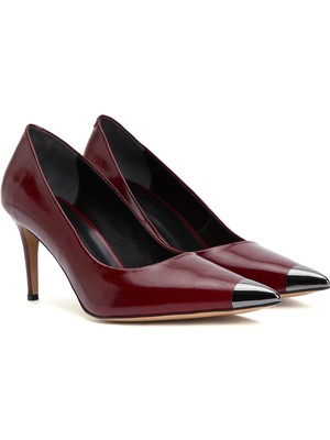 Divarese Dıvarese Bordo Deri Stiletto