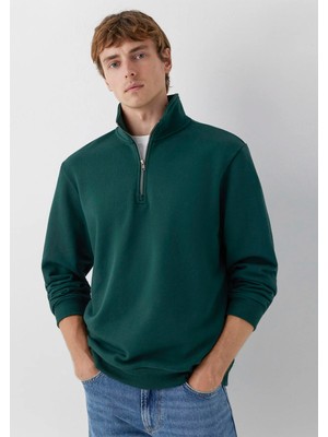 Mavi Yarı Fermuarlı Yeşil Basic Sweatshirt 0S20027-85173
