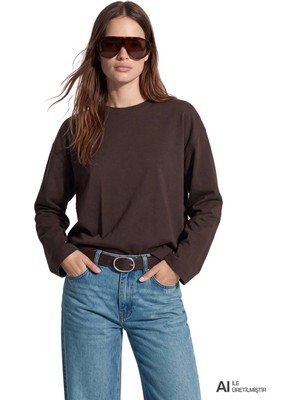 Mavi Kahverengi Basic Tişört 1620069-70240