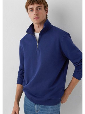 Mavi Yarı Fermuarlı Lacivert Basic Sweatshirt 0S20027-70491