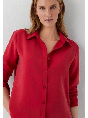 Mavi (Tencel™) Lyocell Karışımlı Kırmızı Gömlek 1220389-70464