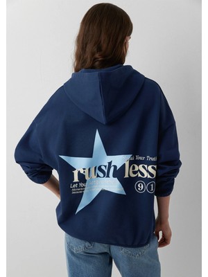 Mavi Kapüşonlu Lacivert Sweatshirt 1S20106-70487