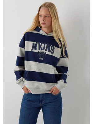 Mavi Mavi Logo Kapüşonlu Mavi Sweatshirt 1S20142-87201