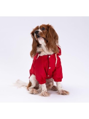 Mythriva Kırmızı Mont Köpek Mont Köpek Kıyafeti Köpek Yağmurluğu(Küçük-Büyük Irklar) Xl