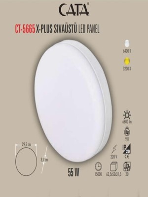 Tr X-Plus LED Panel Çerçevesiz, 55 Wattt, CT-5665