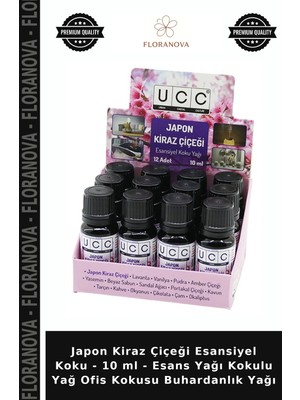 Floranova Japon Kiraz Çiçeği Esansiyel Koku - 10 ml - Esans Yağı Kokulu Yağ Ofis Kokusu Buhardanlık Yağı