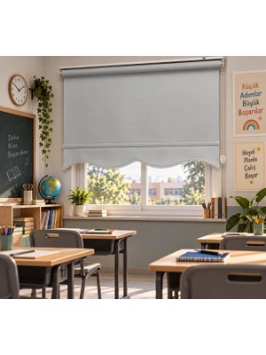 Tr Mat Açık Gri Dilimli Stor Perde