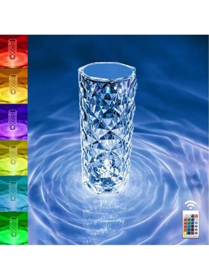 Tr Kristal LED Dokunmatik Sensörlü USB Şarj Restoran Masa Lambası Lw1