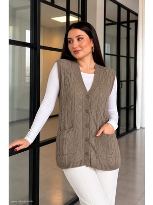 Modaplaza Kadın Hattuş Triko Yelek